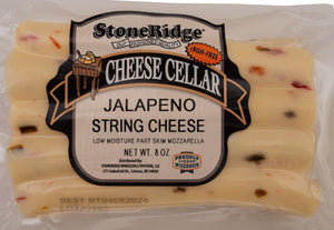 Jalapeno String Cheese  - 8 Ounce Package on a clear background.