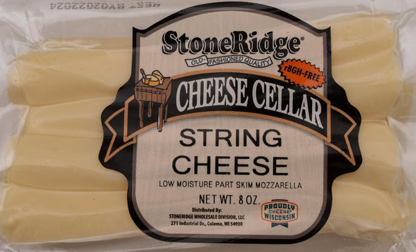 String Cheese  - 8 Ounce Package on a clear background.