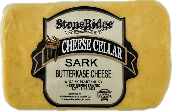Sark Butterkase Brick Cheese  with clear background.