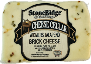 Widmer's Jalapeno Brick cheese  with clear background.