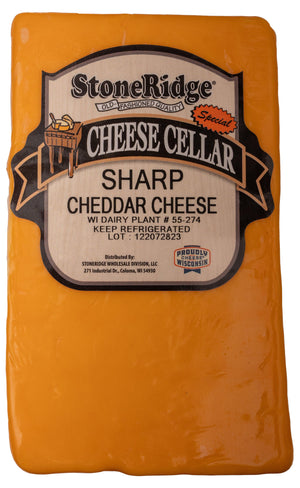 2 lb. Sharp Cheddar Cheese - StoneRidge Meats