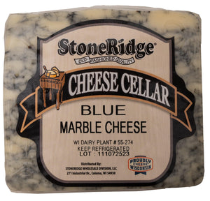 Blue Marble Cheese 8 ounce package with clear background.