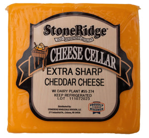 Extra Sharp Cheddar Cheese 8-9 oz Piece - StoneRidge Meats