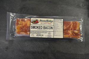 StoneRidge Bacon  - 16 Ounce Package on a gray background.