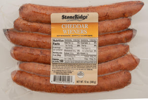 Natural Casing Cheddar Wieners 12 oz. Pkg. (6 ct.) - StoneRidge Meats