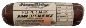 Pepper Jack Summer Sausage 12 ounce with clear background.