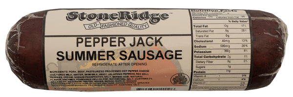 Pepper Jack Summer Sausage 12 oz. - StoneRidge Meats