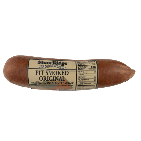 Pit Smoked Natural Casing Summer Sausage - 16 Ounce Package