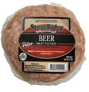 Beer Bratwurst Patties 16 oz. (4ct.) - StoneRidge Meats