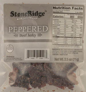 Peppered Beef Jerky 2.5 oz Package - StoneRidge Meats