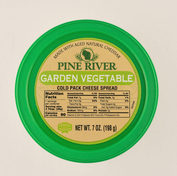 Pine River Garden Vegetable Cold Pack Cheese Spread 7 oz. - StoneRidge Meats