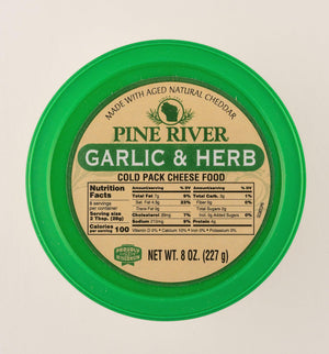 Pine River Garlic & Herb Cold Pack Cheese Spread 8 oz. - StoneRidge Meats