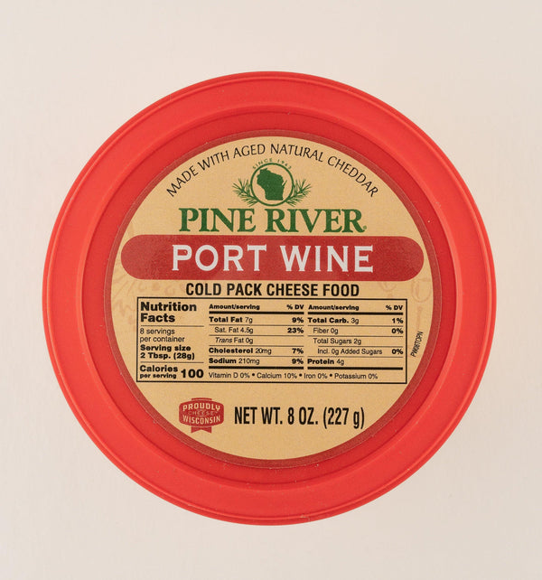 Pine River Port Wine Cold Pack Cheese Spread 8 oz. - StoneRidge Meats