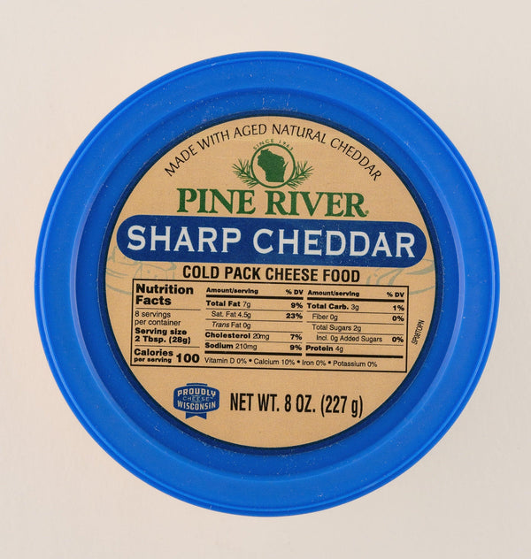 Pine River Sharp Cheddar Cold Pack Cheese Spread 8 oz. - StoneRidge Meats