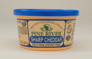 Pine River Sharp Cheddar Cold Pack Cheese Spread 8 oz. - StoneRidge Meats