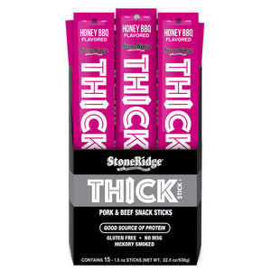 Honey BBQ Thick Stick 15 Pack  with clear background.
