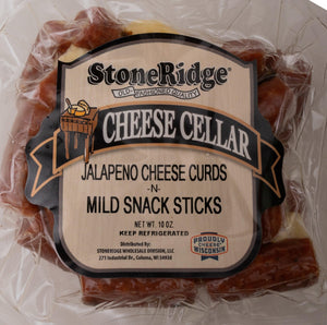 Jalapeno Cheese Curds & Mild Snack Stick Bites "Snack Pack" 10 OZ. - StoneRidge Meats