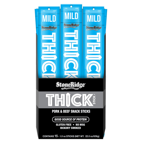Mild Thick Stick 1.5 ounces in 15 pack with clear background.