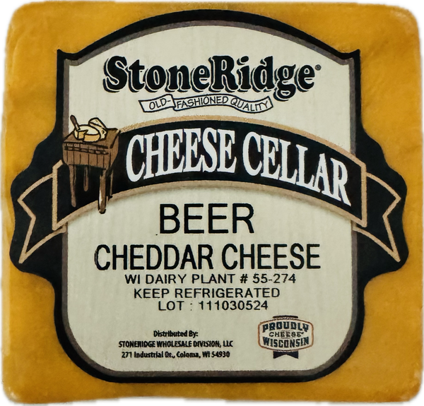 Beer Cheddar cheese with clear background
