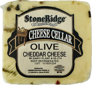 Olive Cheddar Cheese with clear background