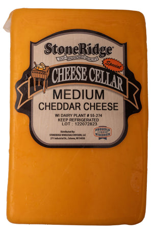 2 lb. Medium Cheddar Cheese - StoneRidge Meats