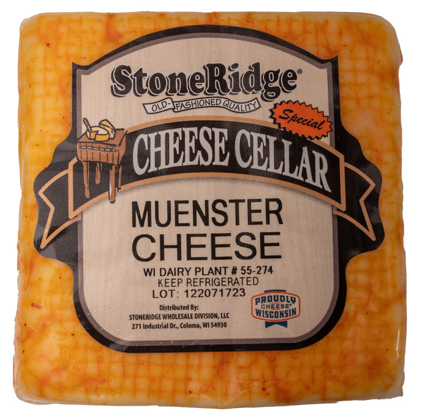 Muenster Cheese 2 pound package with clear background.