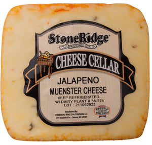 Muenster Cheese with Jalapeno Peppers 8-9 oz. Piece - StoneRidge Meats