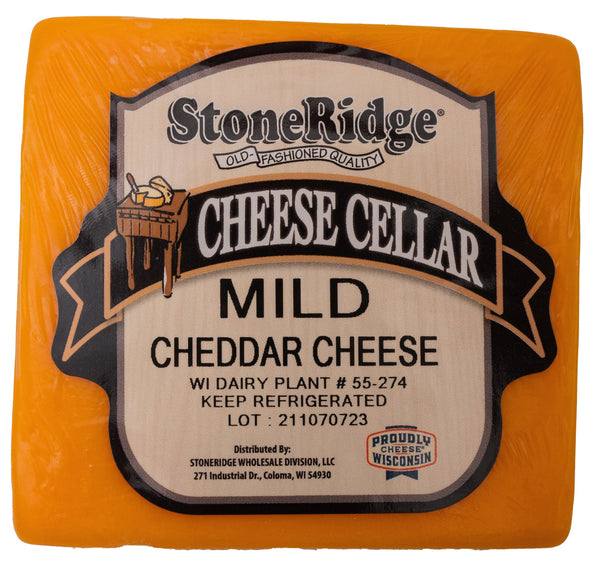 Mild Cheddar Cheese 8-9 oz Piece - StoneRidge Meats