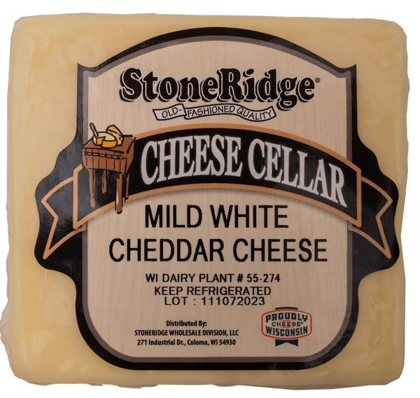 Mild White Cheddar Cheese 8-9 oz. Piece - StoneRidge Meats