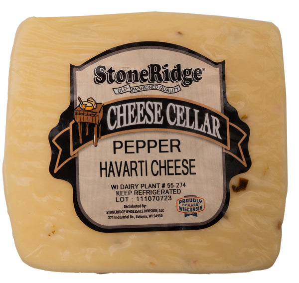 Havarti Cheese with Peppers 8-9 oz. Piece - StoneRidge Meats
