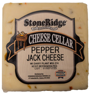 Pepper Jack Cheese 8-9 oz. Piece - StoneRidge Meats