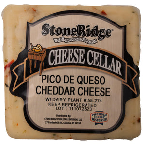 Pico De Queso Cheddar 8 Ounce Package with clear background.