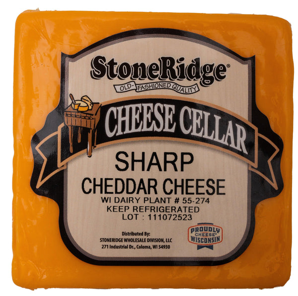 Sharp Cheddar Cheese 8-9 oz. Piece - StoneRidge Meats