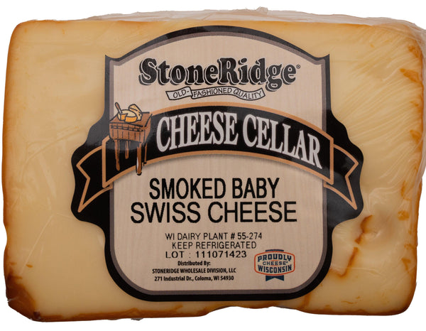 Smoked Baby Swiss Cheese 8-9 oz Piece - StoneRidge Meats