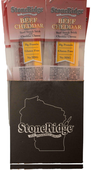 Beef and Cheddar 1.5 oz Stick and Cheese (10-pack) - StoneRidge Meats
