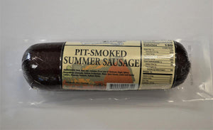 Pit Smoked Original Summer Sausage  - 12 Ounce Package with clear background.
