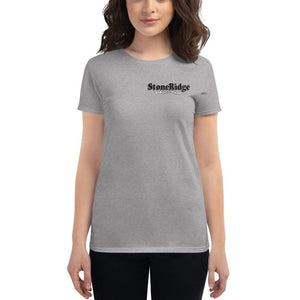 Gray Women's short sleeve t-shirt with StoneRidge Logo